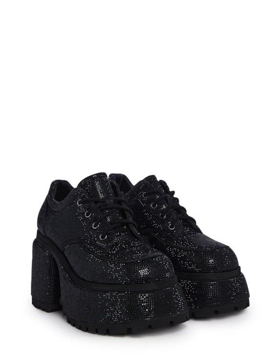 Dolls Kill Shoes - Rhinestone Platform Oxfords "Acting Up" From Dolls Kill Size US 11